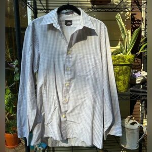 JOHN HENREY Vintage Blue Check Pattern Western Perf Cond. Size 15-32/33 Dadcore